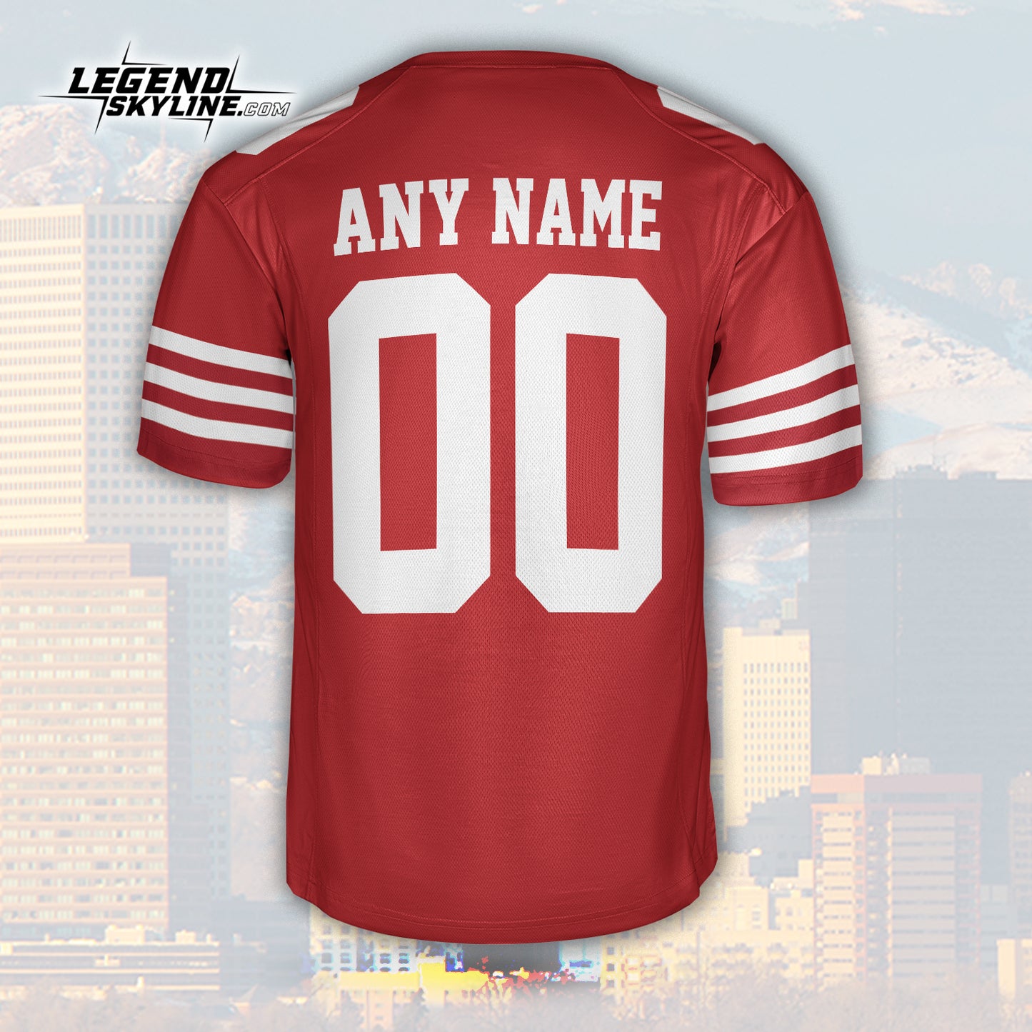 San Francisco Custom Football Jersey Greatest Of All Time Team Legends, San Francisco City Skyline Shirt, Personalized Embroidery Name Number