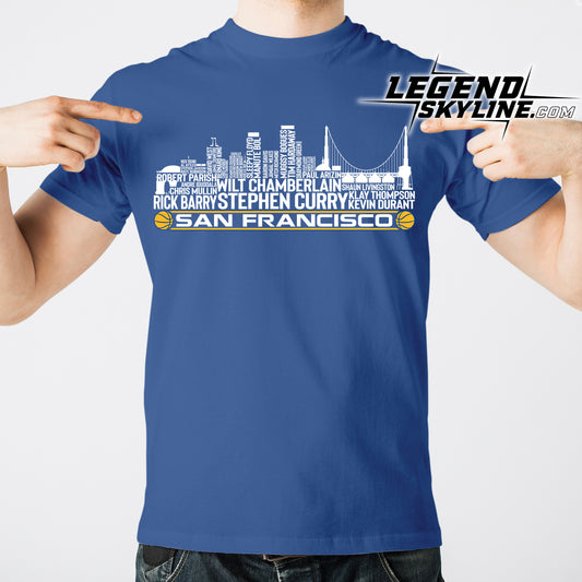 Golden State Basketball Greatest Of All Time Team Legend San Francisco City Skyline Shirt