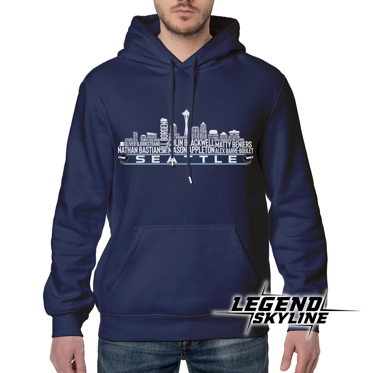 Seattle Hockey Greatest Of All Time Team Legends Seattle City Skyline Shirt