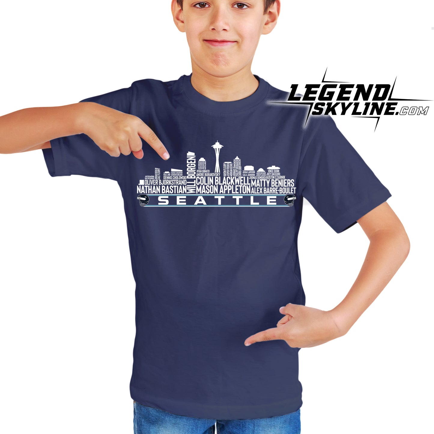 Seattle Hockey Greatest Of All Time Team Legends Seattle City Skyline Shirt