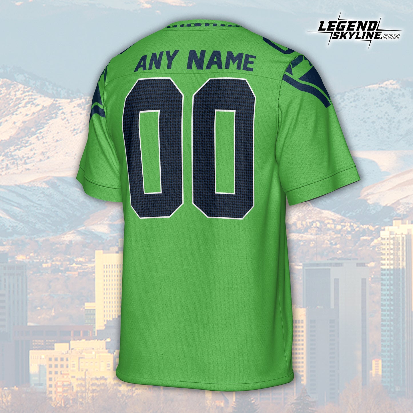 Seattle Custom Football Jersey Greatest Of All Time Team Legends, Seattle City Skyline Shirt, Personalized Embroidery Name Number