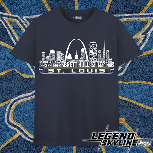 St. Louis Hockey Greatest Of All Time Team Legends St. Louis City Skyline Shirt