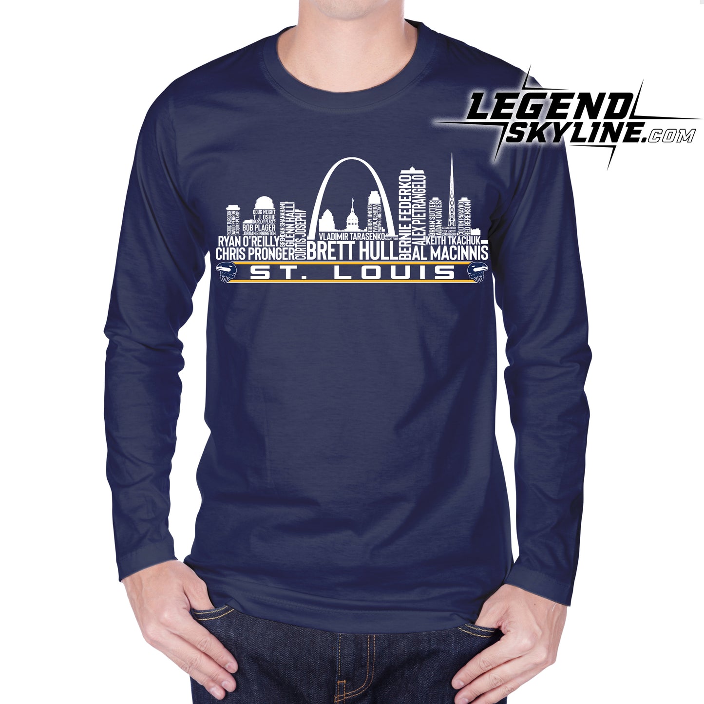 St. Louis Hockey Greatest Of All Time Team Legends St. Louis City Skyline Shirt
