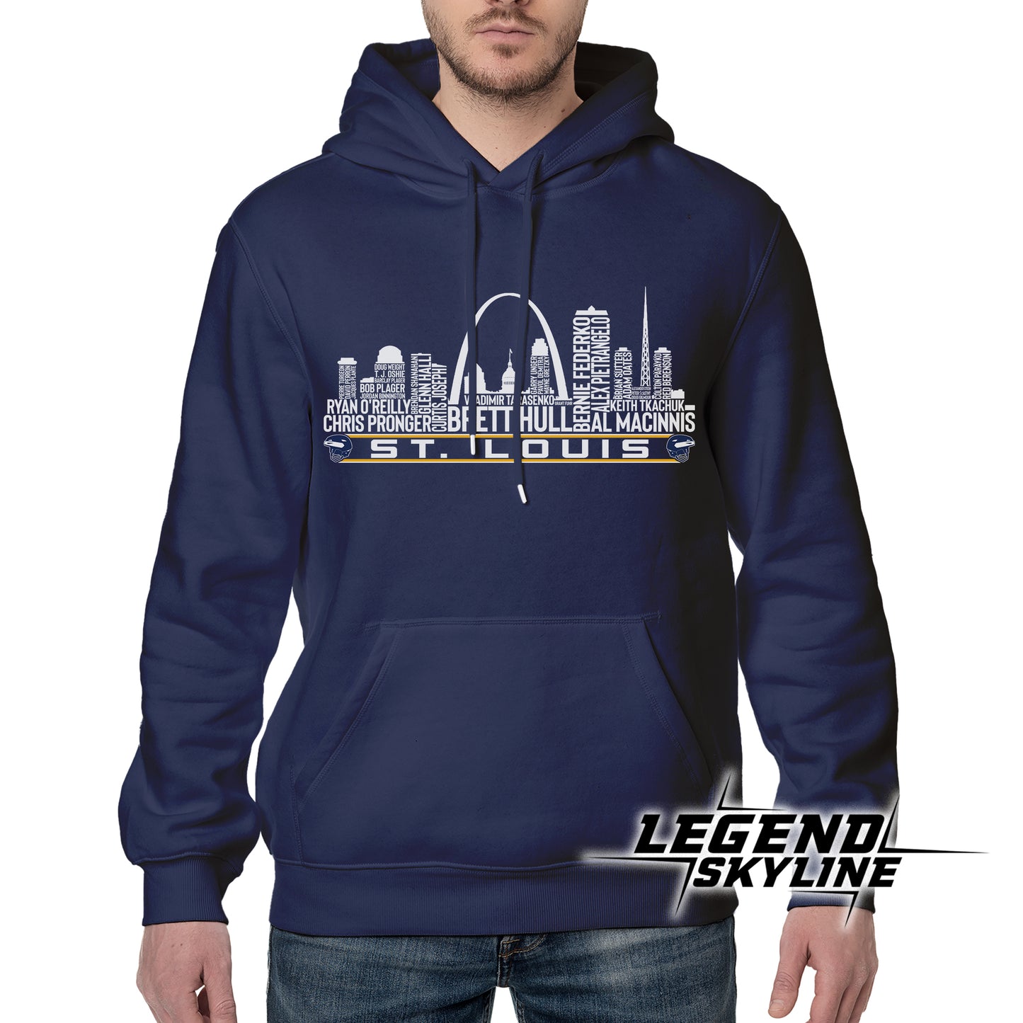 St. Louis Hockey Greatest Of All Time Team Legends St. Louis City Skyline Shirt