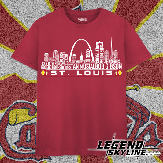 St. Louis Baseball Greatest Of All Time Team Legend St. Louis City Skyline Shirt
