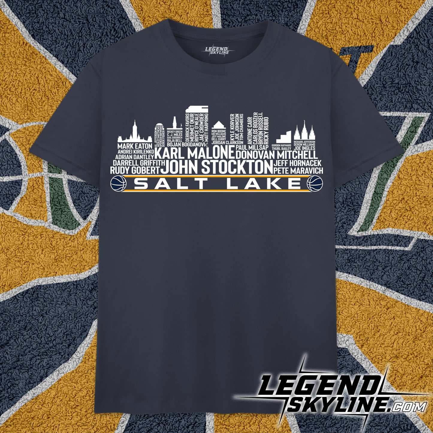 Utah Basketball Greatest Of All Time Team Legend Salt Lake City Skyline Shirt