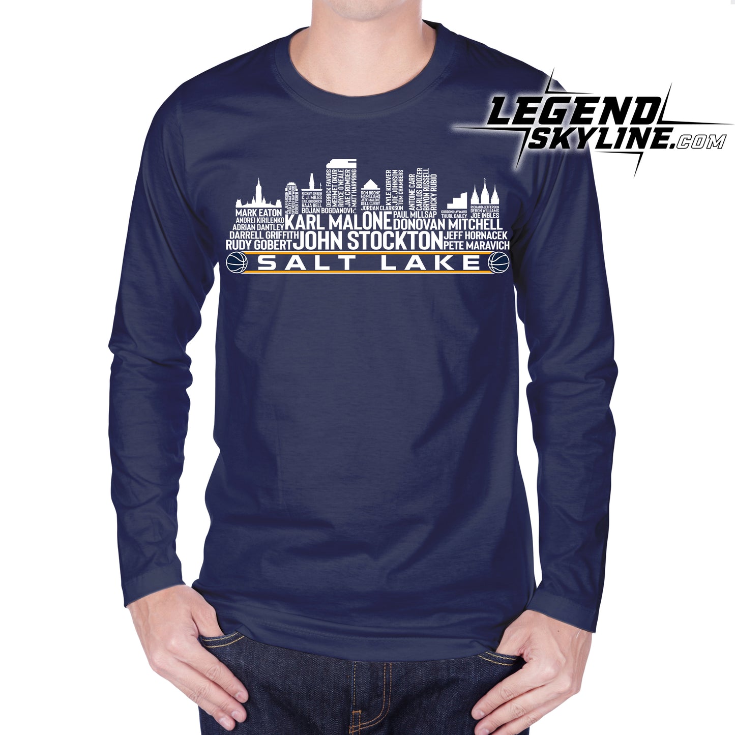 Utah Basketball Greatest Of All Time Team Legend Salt Lake City Skyline Shirt