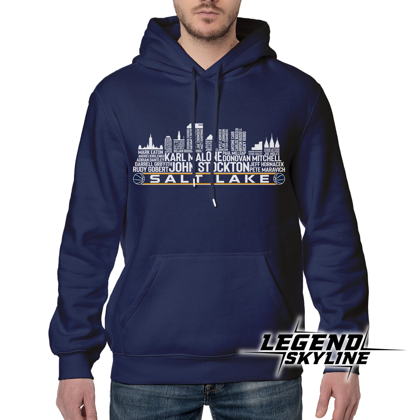 Utah Basketball Greatest Of All Time Team Legend Salt Lake City Skyline Shirt