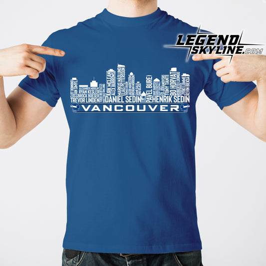 Vancouver Hockey Greatest Of All Time Team Legends Vancouver City Skyline Shirt