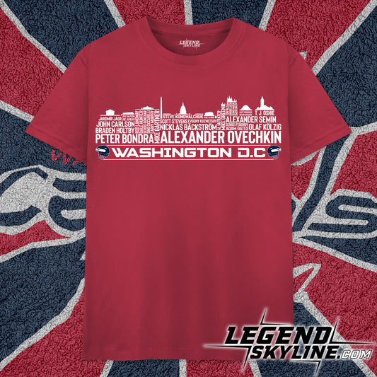 Washington D.C Hockey Greatest Of All Time Team Legends Washington D.C Skyline Shirt