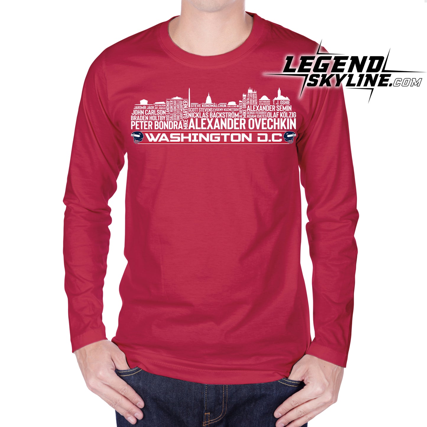 Washington D.C Hockey Greatest Of All Time Team Legends Washington D.C Skyline Shirt