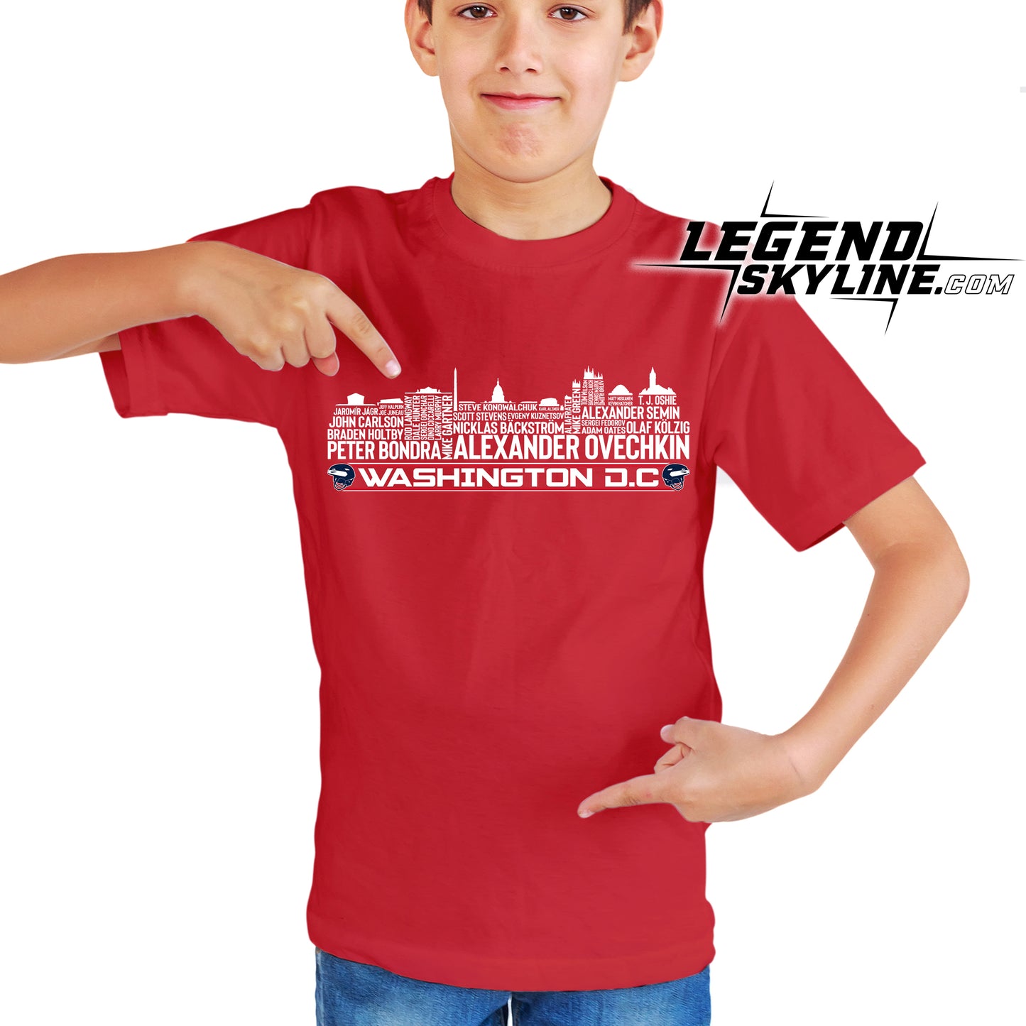 Washington D.C Hockey Greatest Of All Time Team Legends Washington D.C Skyline Shirt