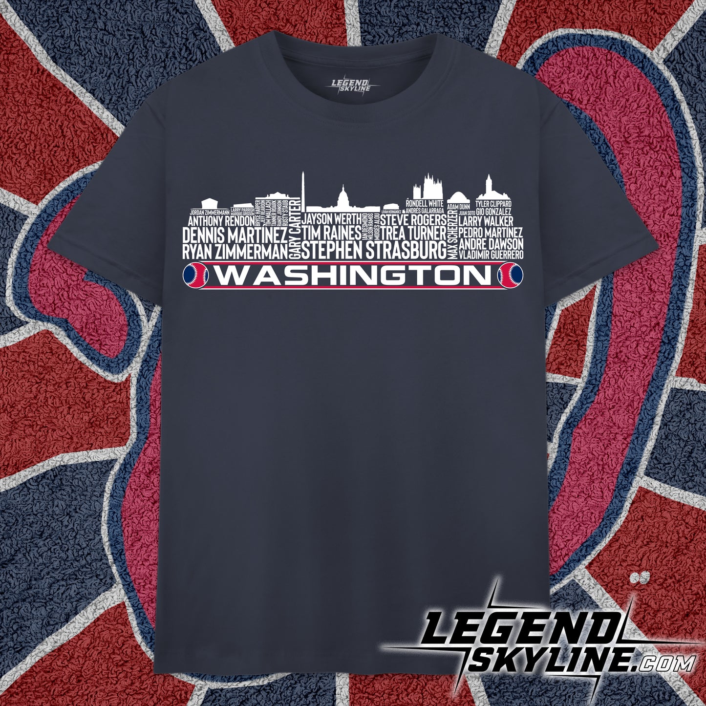 Washington Baseball Greatest Of All Time Team Legend Washington D.C Skyline Shirt