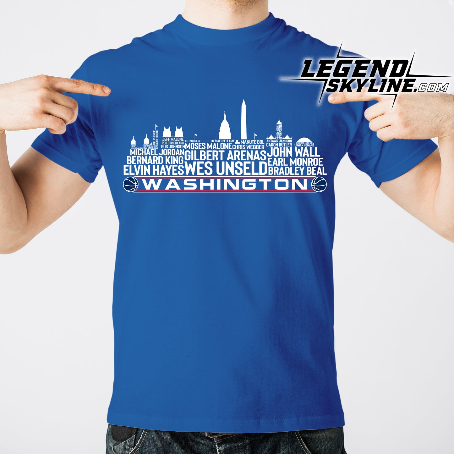 Washington D.C Basketball Greatest Of All Time Team Legend Washington D.C Skyline Shirt