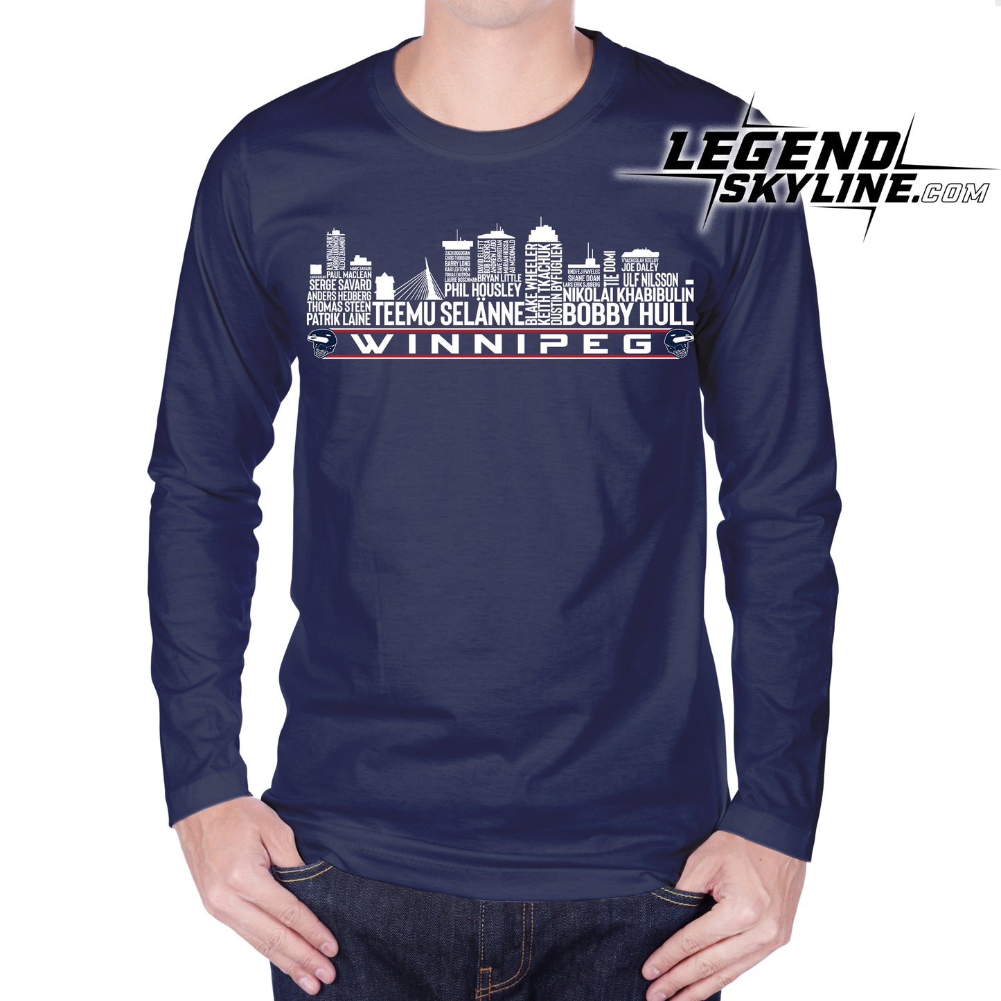 Winnipeg Hockey Greatest Of All Time Team Legend Winnipeg City Skyline Shirt