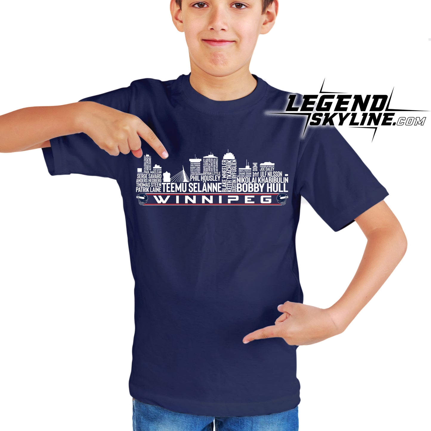Winnipeg Hockey Greatest Of All Time Team Legend Winnipeg City Skyline Shirt