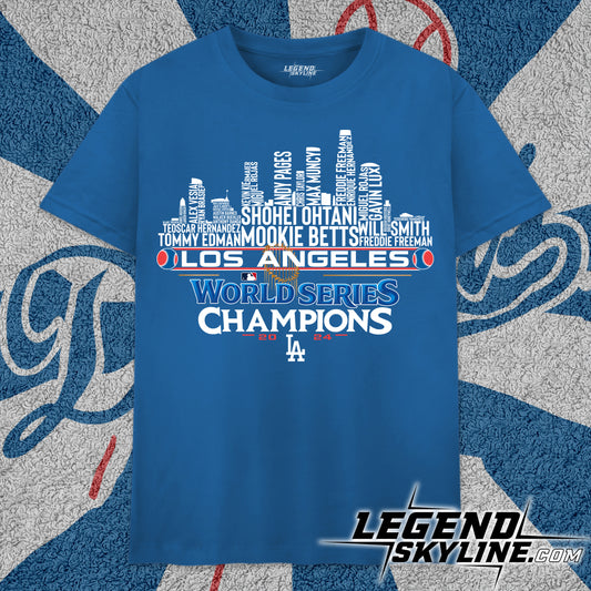 Los Angeles Baseball Champions Team 2024 Los Angeles City Skyline Shirts