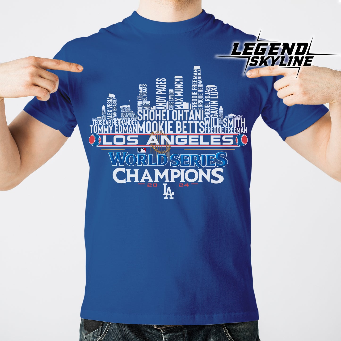 Los Angeles Baseball Champions Team 2024 Los Angeles City Skyline Shirts
