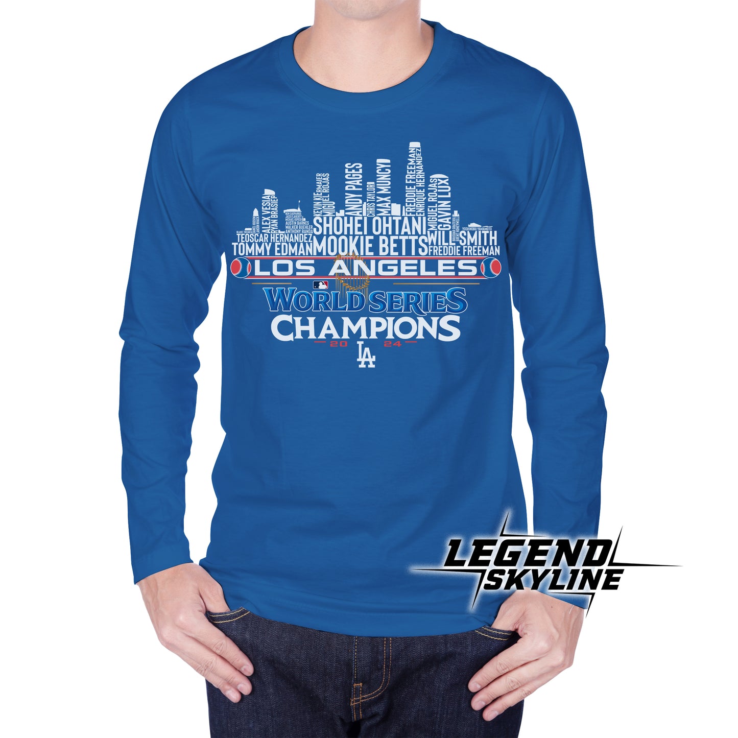 Los Angeles Baseball Champions Team 2024 Los Angeles City Skyline Shirts
