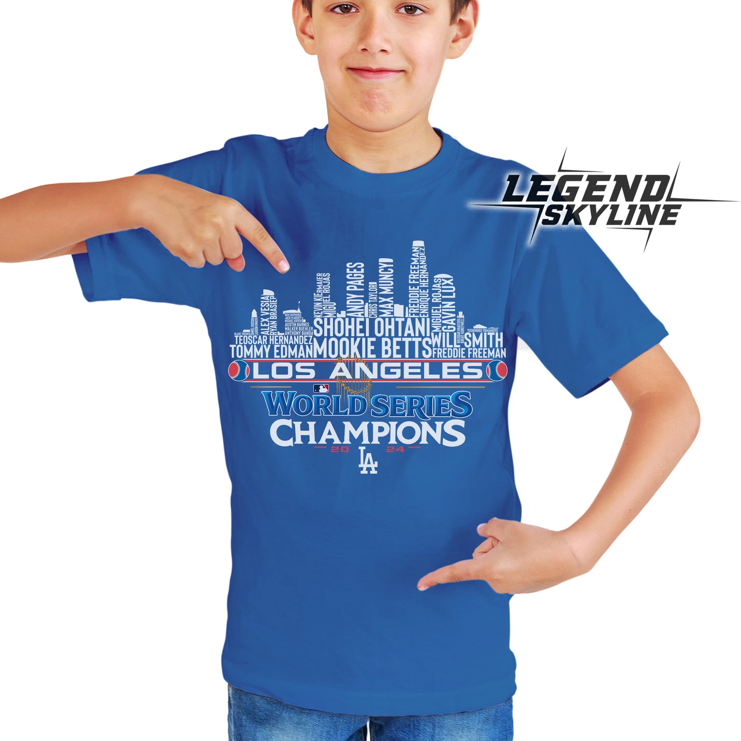 Los Angeles Baseball Champions Team 2024 Los Angeles City Skyline Shirts