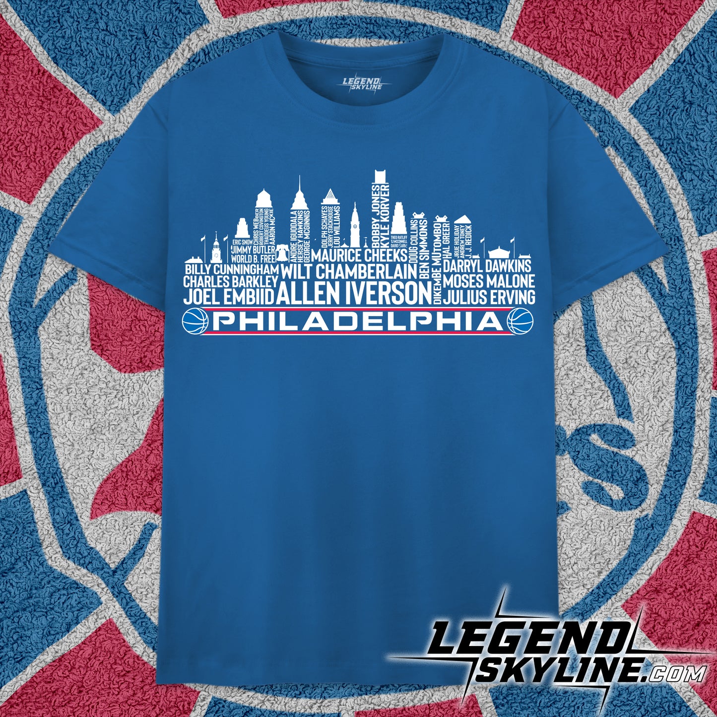Philadelphia Basketball Greatest Of All Time Team Legend Philadelphia City Skyline Shirt