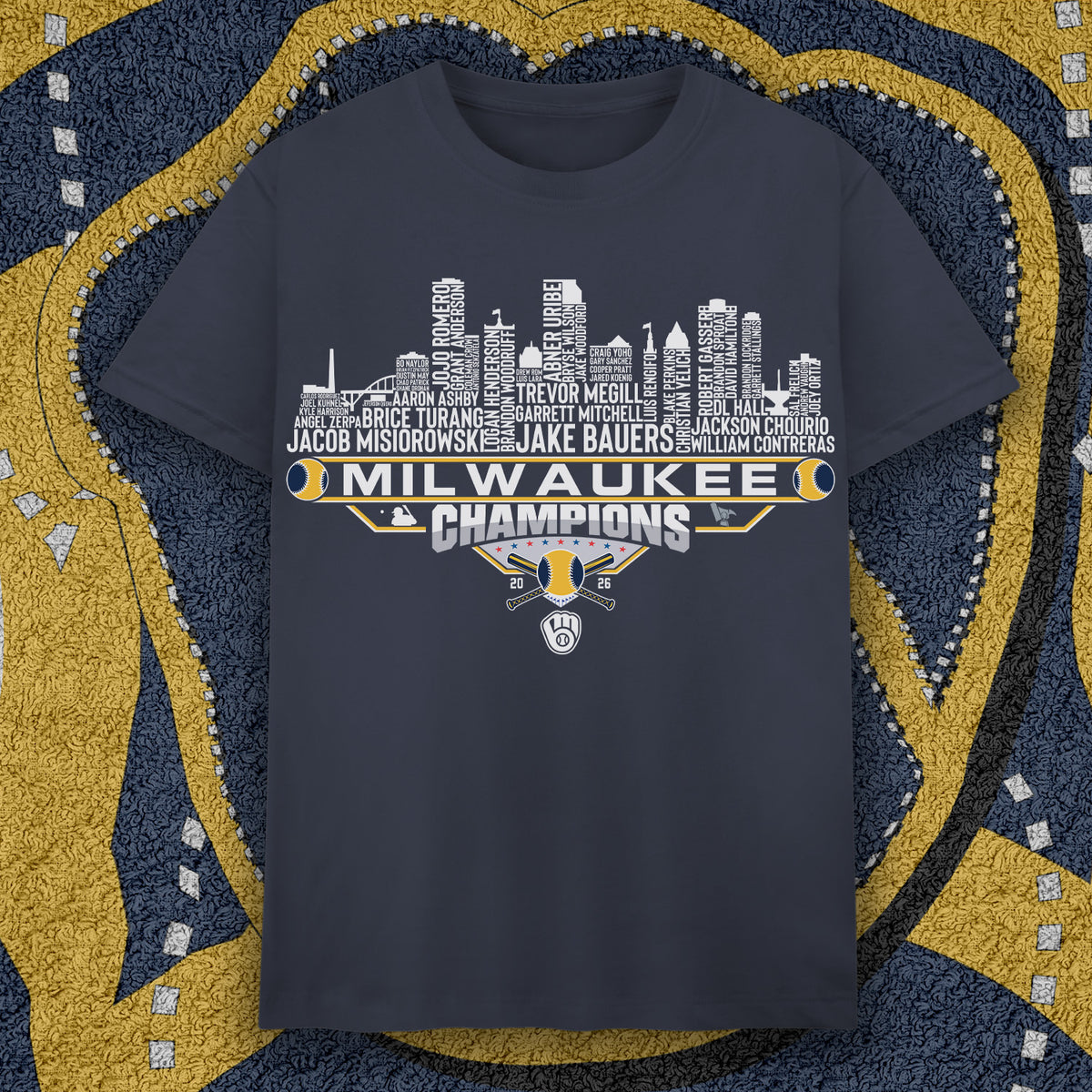 Milwaukee Baseball National 2026 Champions League City Skyline Shirts