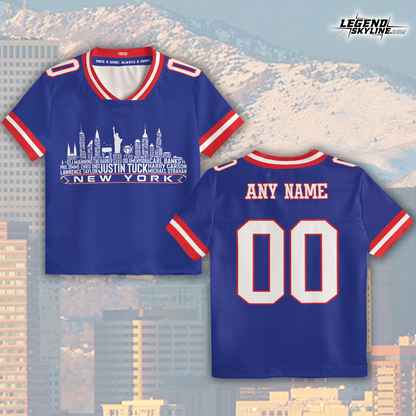 New York Jersey Custom Football Greatest Of All Time Team Legends New York City Skyline Jersey Shirt Personalized Embroidery Name Number