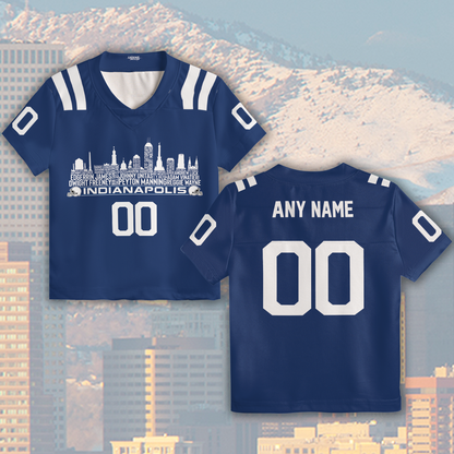 Indianapolis Jersey Custom Football Greatest Of All Time Team Legends Indianapolis City Skyline Jersey Shirt Personalized Embroidery Name Number