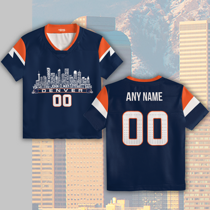 Denver Custom Football Jersey Greatest Of All Time Team Legends Denver City Skyline Shirt Personalized Embroidery Name Number