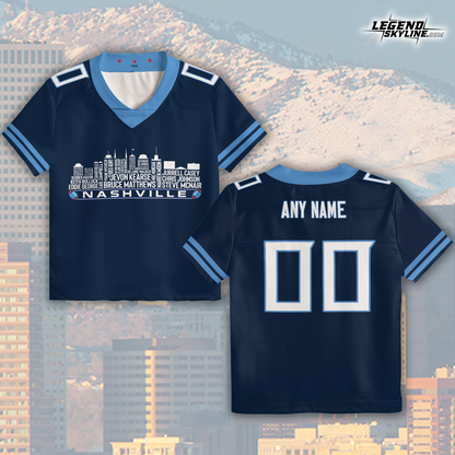 Tennessee Custom Football Jersey Greatest Of All Time Team Legends, Tennessee City Skyline Shirt, Personalized Embroidery Name Number