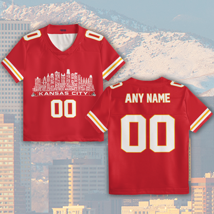 Kansas Jersey Custom Football Greatest Of All Time Team Legends Kansas City Skyline Jersey Shirt Personalized Embroidery Name Number