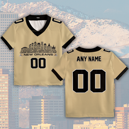 New Orleans Jersey Custom Football Greatest Of All Time Team Legends New Orleans City Skyline Jersey Shirt Personalized Embroidery Name Number