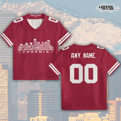 Arizona Custom Football Jersey Greatest Of All Time Team Legends Arizona City Skyline Shirt Personalized Embroidery Name Number