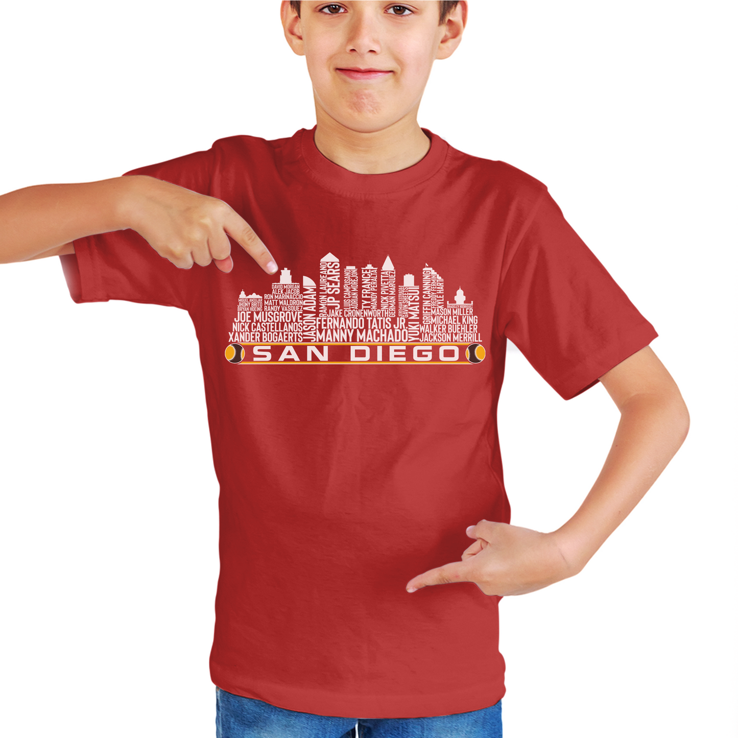 San Diego Baseball Team Current Roster San Diego City Skyline Shirts