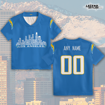 Los Angeles C Jersey Custom Football Greatest Of All Time Team Legends Los Angeles City Skyline Jersey Shirt Personalized Embroidery Name Number
