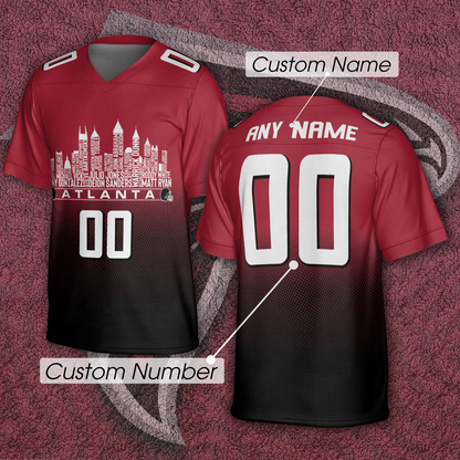 Atlanta Jersey Custom Football Greatest Of All Time Team Legends Atlanta City Skyline Jersey Shirt Personalized Embroidery Name Number