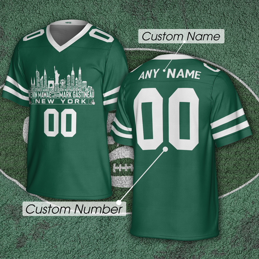 New York Jersey Custom Football Greatest Of All Time Team Legends New York City Skyline Jersey Shirt Personalized Embroidery Name Number