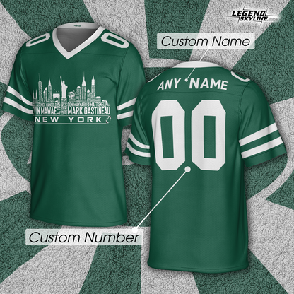 New York Jersey Custom Football Greatest Of All Time Team Legends New York City Skyline Jersey Shirt Personalized Embroidery Name Number