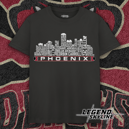 Arizona Baseball Team Current Roster Phoenix City Skyline Shirts