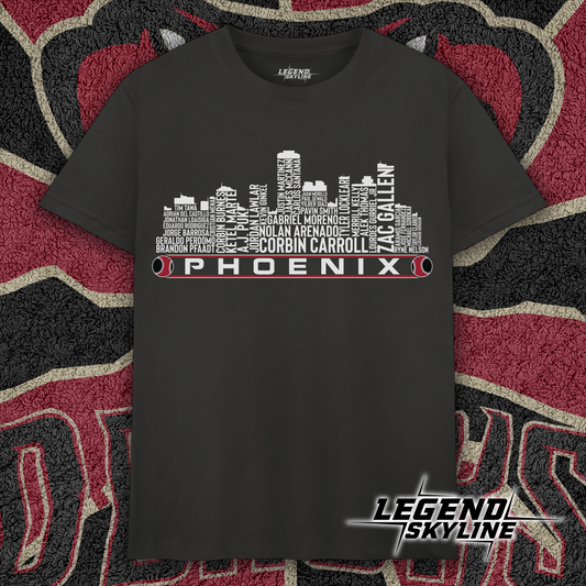 Arizona Baseball Team Current Roster Phoenix City Skyline Shirts
