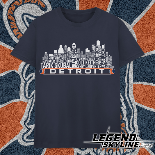 Detroit Baseball Team Current Roster Detroit City Skyline Shirts