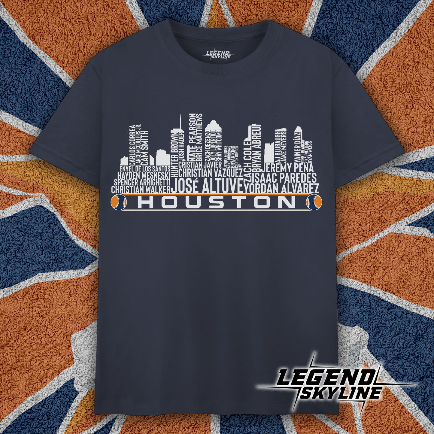 Houston Baseball Team Current Roster Houston City Skyline Shirts