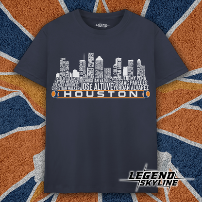 Houston Baseball Team Current Roster Houston City Skyline Shirts