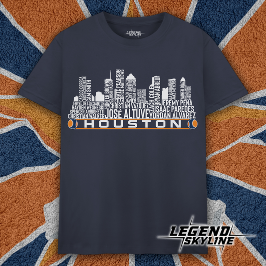 Houston Baseball Team Current Roster Houston City Skyline Shirts