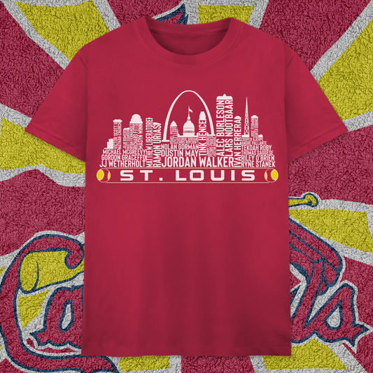 St. Louis Baseball Team Current Roster St. Louis City Skyline Shirts
