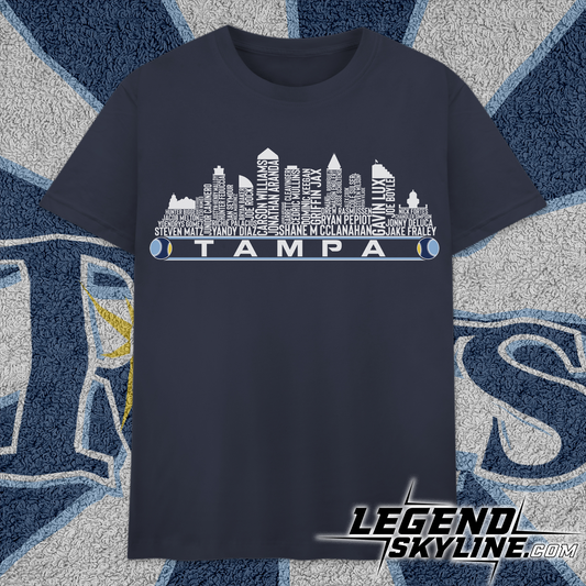 Tampa Bay Baseball Team Current Roster Tampa Bay City Skyline Shirts