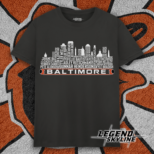 Baltimore Baseball Team Current Roster Baltimore City Skyline Shirts