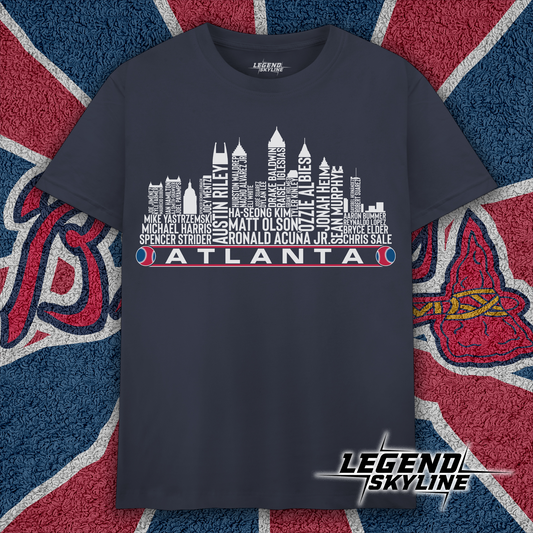 Atlanta Baseball Team Current Roster Atlanta City Skyline Shirts