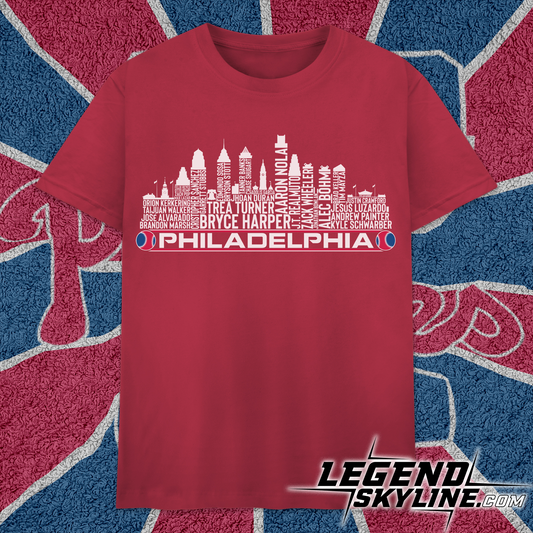 Philadelphia Baseball Team Current Roster Philadelphia City Skyline Shirts