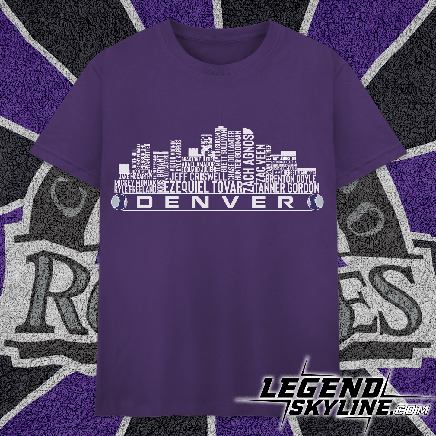 Denver Baseball Team Current Roster Denver City Skyline Shirts